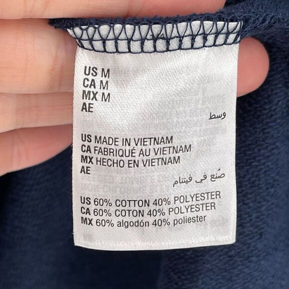 Charter Club Nautical Stripe Hoodie Sweatshirt Button Detail Women Medium Blue - Picture 6 of 7